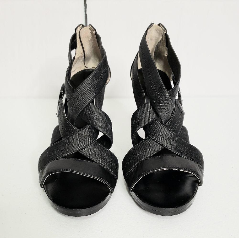*SOLD* MICHAEL MK Black Robertson Back Zip Sandals - Picture 2 of 8